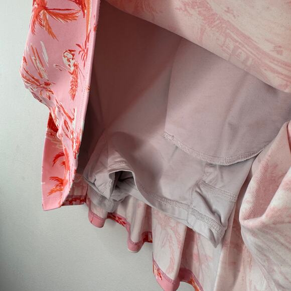 J. McLaughlin Louisa May Pink Red Skort Thibaut Tea House Ruffle Hem Size Medium - Picture 4 of 5